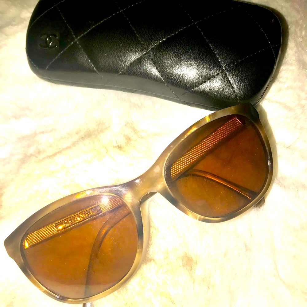 Vintage Chanel sunglass frames and case. Prescription lenses. See all photos